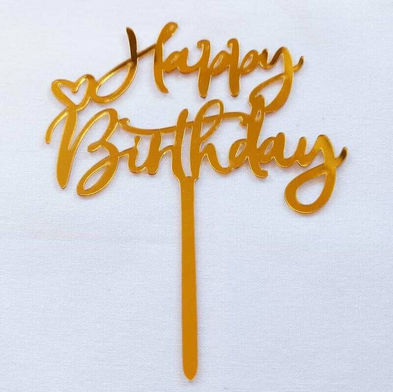 Acrylic One Heart Gold Topper
