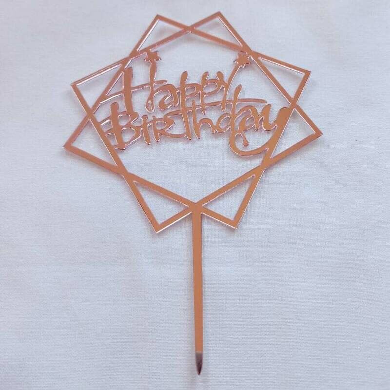 Acrylic Pink Square Topper
