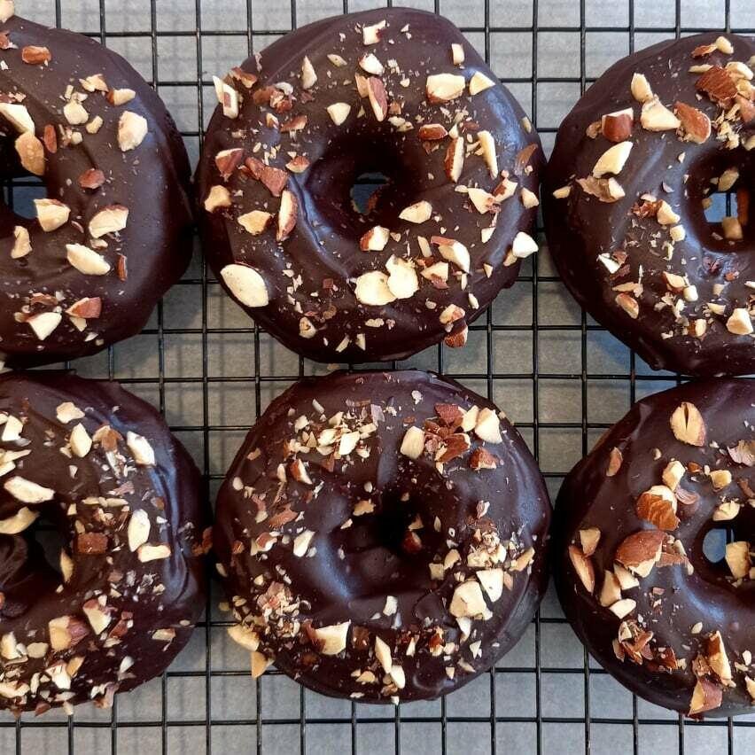 Chocolate Ganache Almond Donuts x6