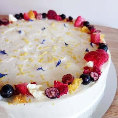 Lemon Delight Cake with Fruit Sprinkles