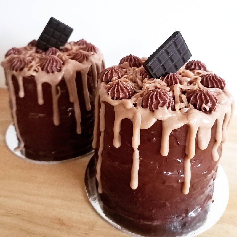 Decadent Baby Chocolate Caramel Cake