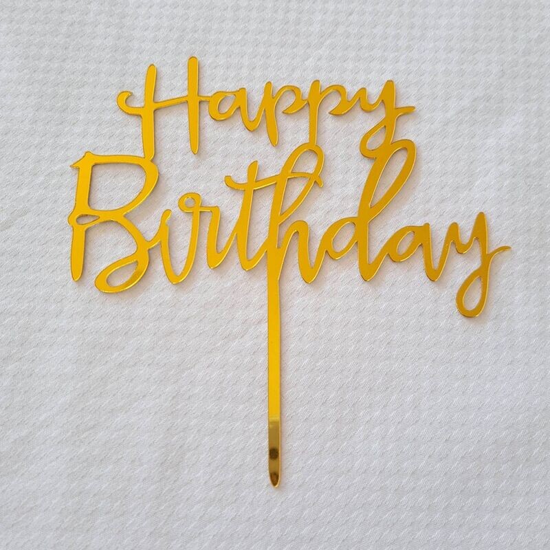 Acrylic Gold Script Topper
