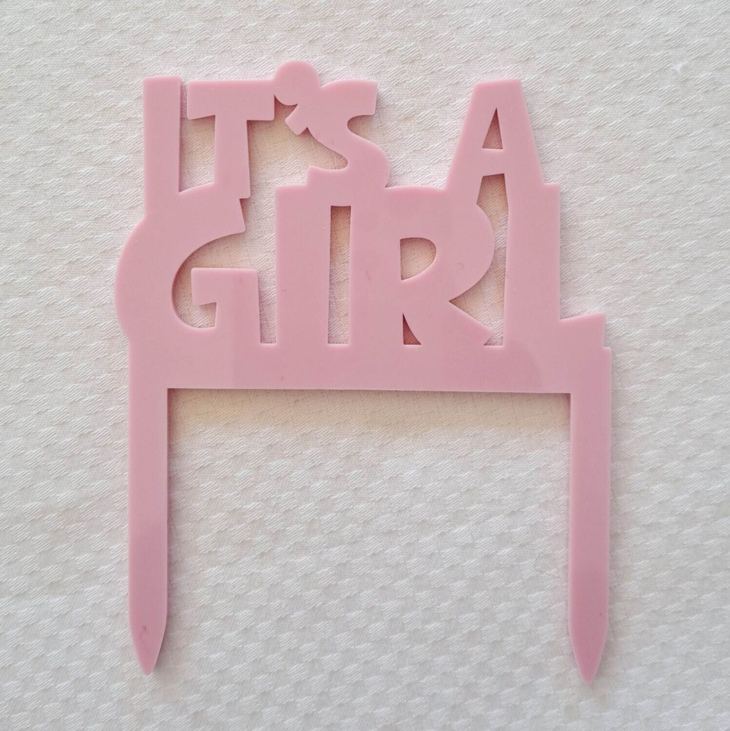 Acrylic Pink "It's a Girl" Topper