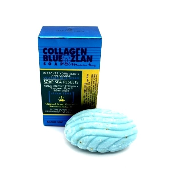 สบู่คอลลาเจน บูลโอเชี่ยน รีซัลท์ Collagen Blue Ozean Soap Sea Results Madame Heng 80 g.