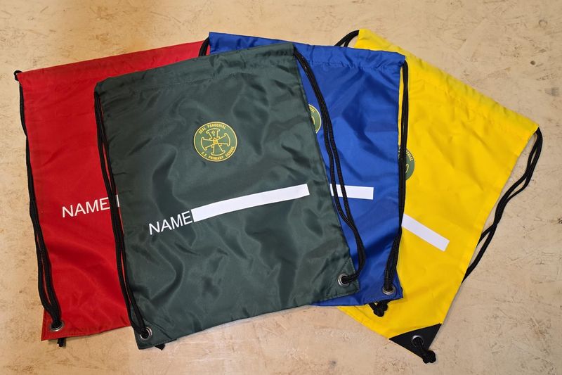 Gymsac with school logo Gymsac with school logo