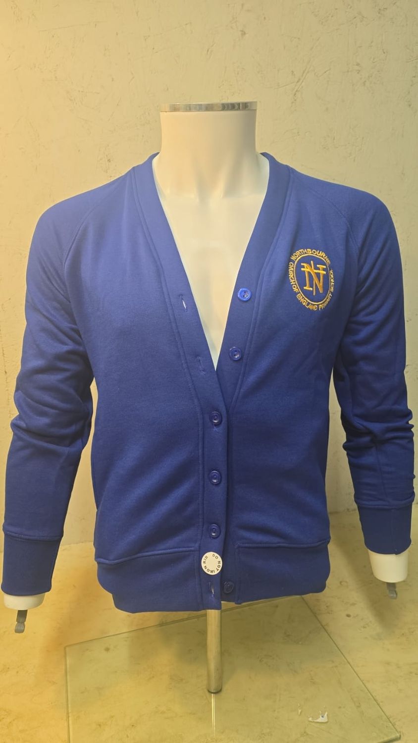 Cardigan Embroidered with Northbourne creast to Left Breast