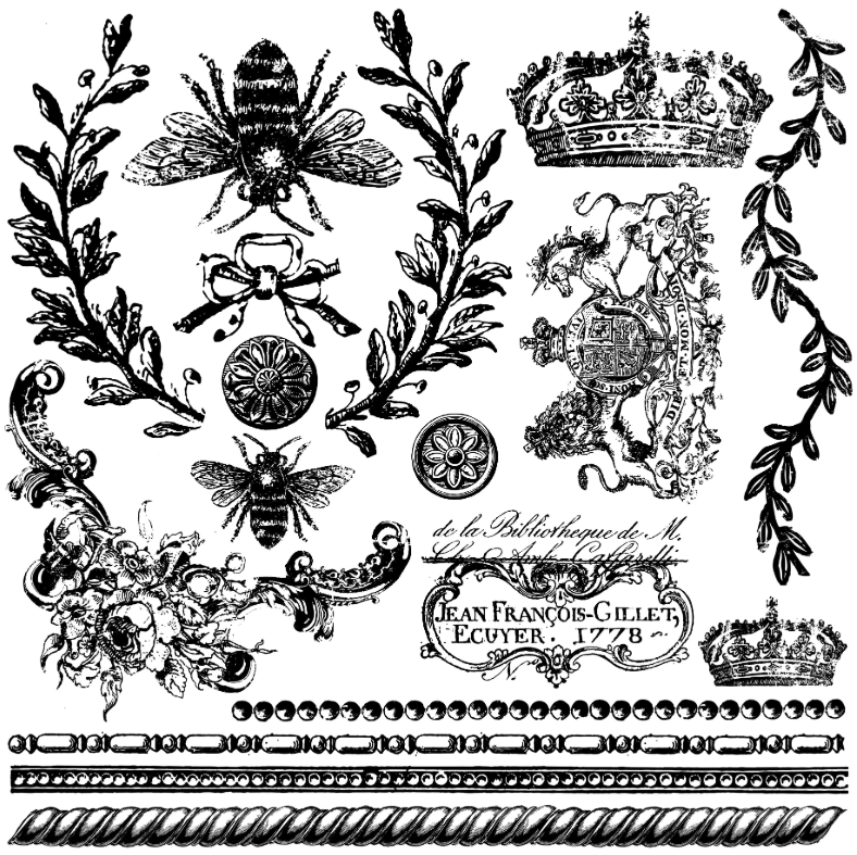 IOD QUEEN BEE DECOR STAMP Iron Orchid Designs