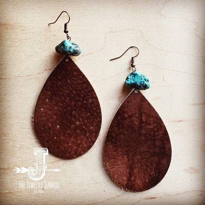 Leather Teardrop Earrings by The Jewelry Junkie