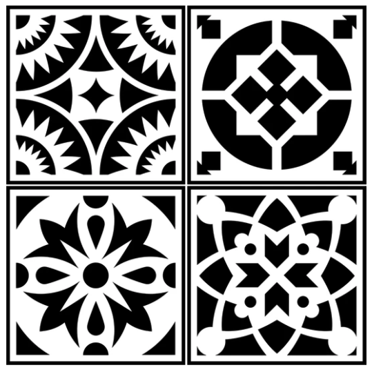 Spanish Tiles Stencil 4 Pack by JRV