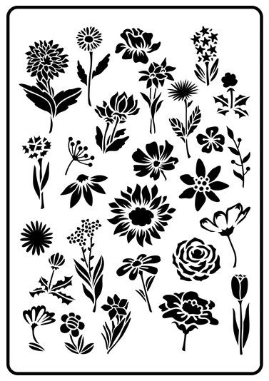 Flower Garden Stencil - JRV Stencil Co