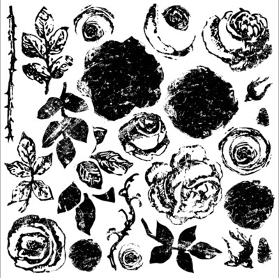 IOD PAINTERLY ROSES DECOR STAMP - Iron Orchid Designs
