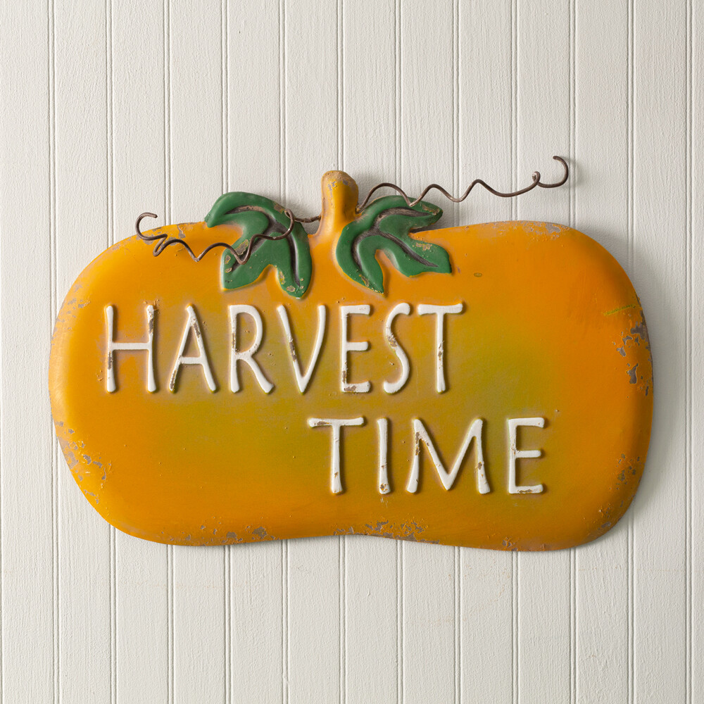 Harvest Time Metal Pumpkin Wall Decor