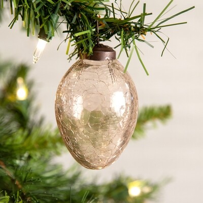 Handcrafted Crackle Glass Ornament