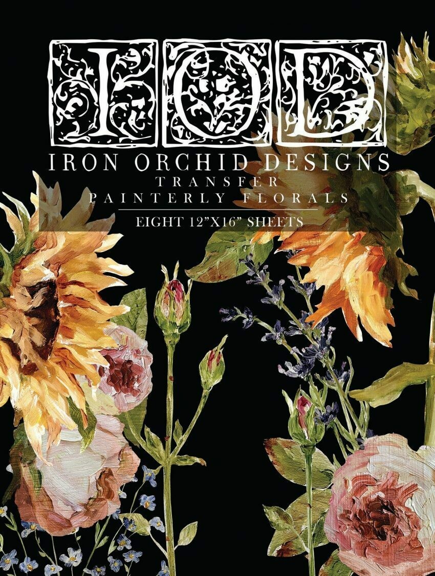 PAINTERLY FLORALS TRANSFER by IOD - Iron Orchid Designs