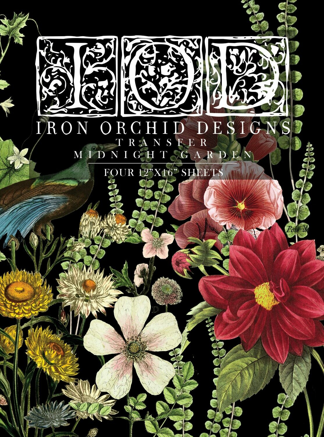IOD MIDNIGHT GARDEN DECOR TRANSFER Iron Orchid Designs