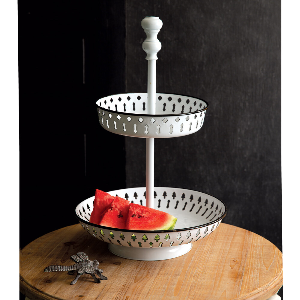 Two-Tier Enamel Tray CTW Home Collection