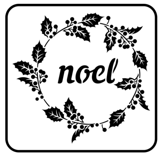 Noel Wreath Stencil by JRV
