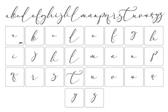 Script Font Stencil - JRV Stencil Co