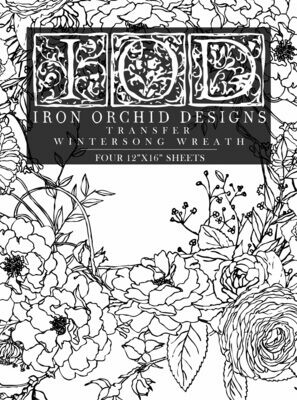 IOD WINTERSONG WREATH DECOR TRANSFER Iron Orchid Designs