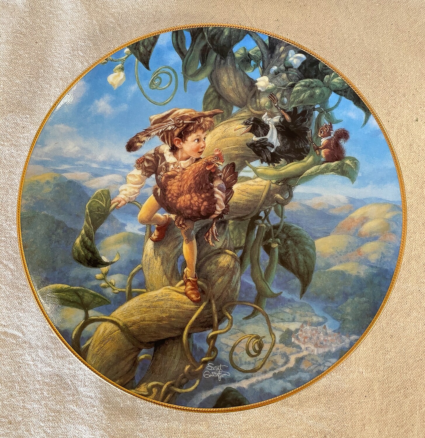 1992 Jack and the Beanstalk Collector Plate by Knowles Scott Gustafson