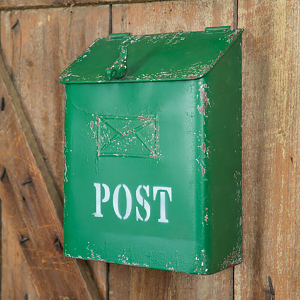 Green Post Box with Bird CTW Home Collection