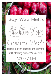 Cranberry Woods Soy Wax Melts Stockton Farm Market