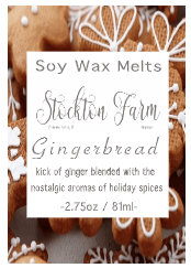 Gingerbread Soy Wax Melts Stockton Farm Market