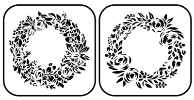Floral Wreath 2 Pack Stencil by JRV