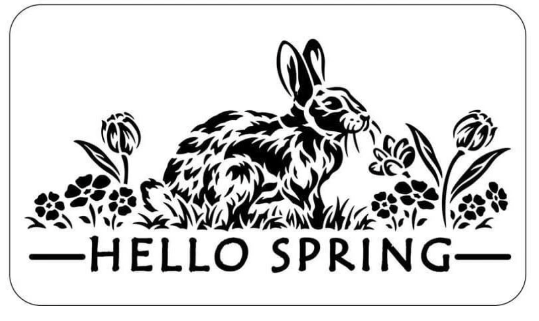 Hello Spring Stencil by JRV
