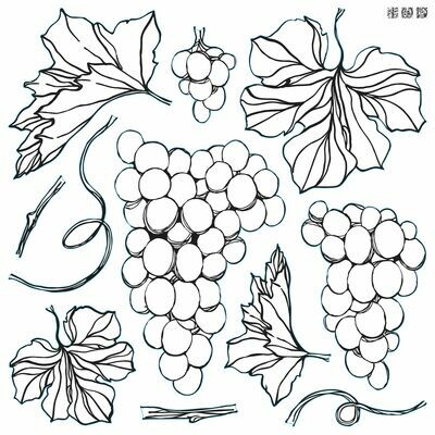 IOD GRAPES DECOR STAMP Iron Orchid Designs