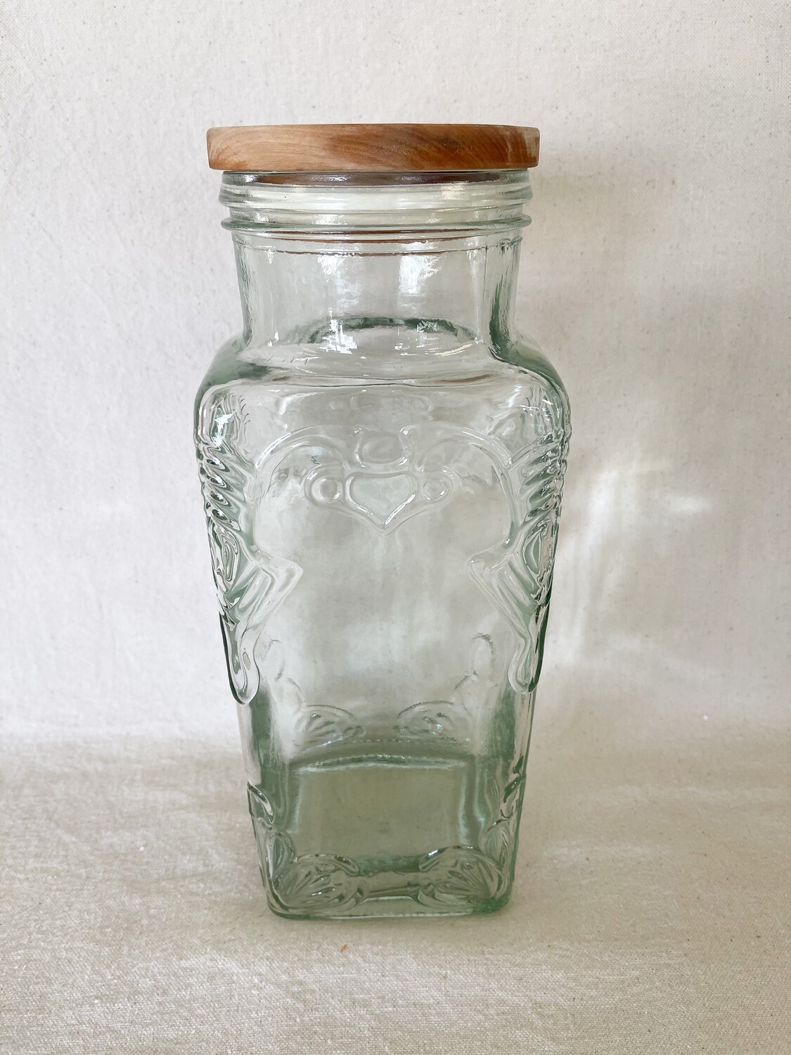 Embossed Glass Jar / Canister