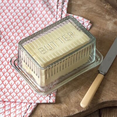 Covered Glass Butter Dish