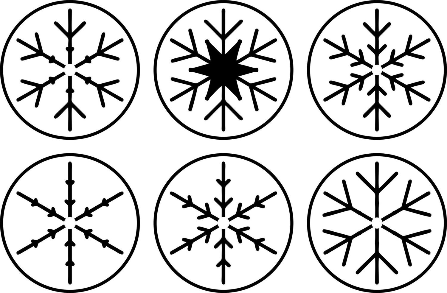 Mini Snowflakes Stencil Set of 6 by JRV
