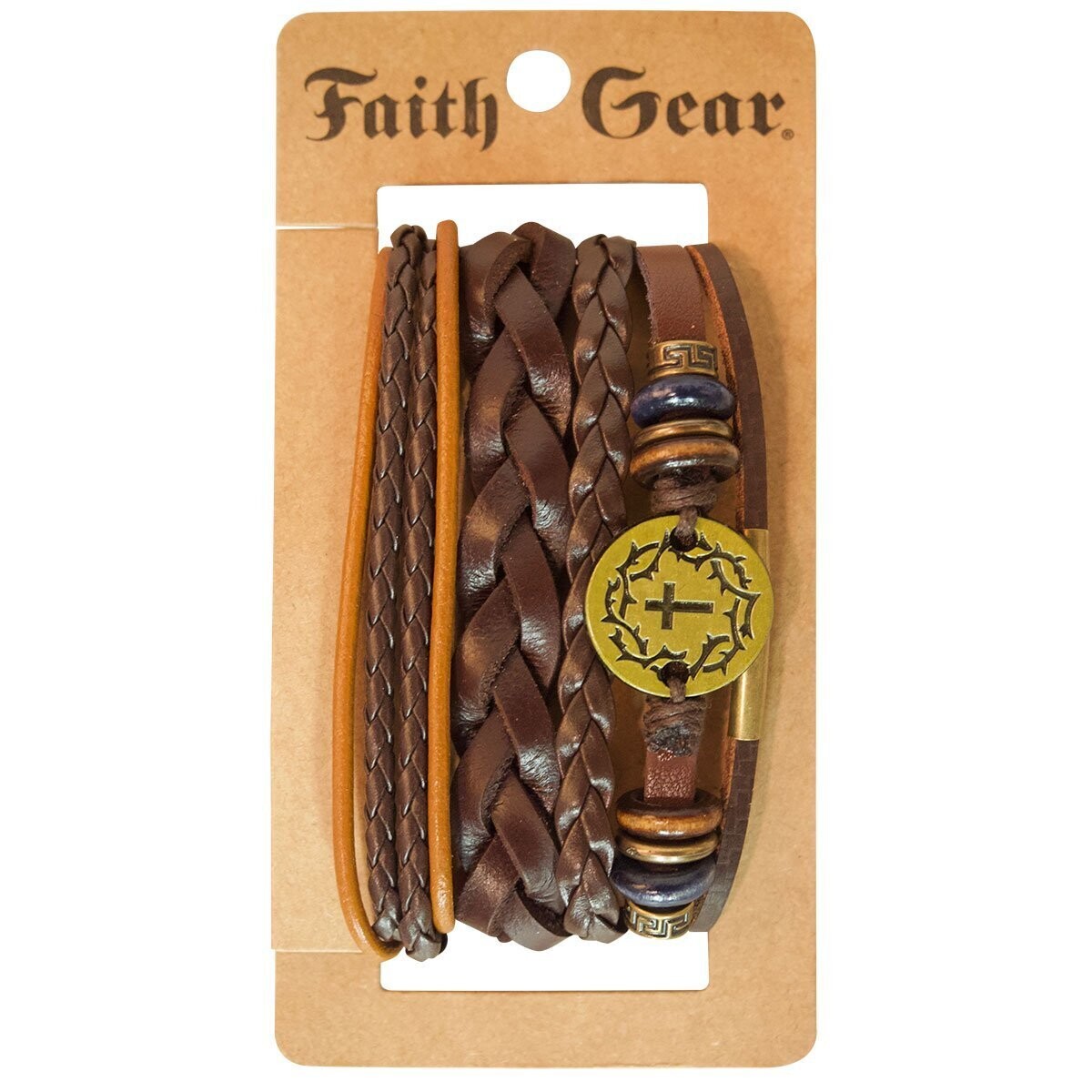 Golden Crown Cross Bracelet Set Faith Gear