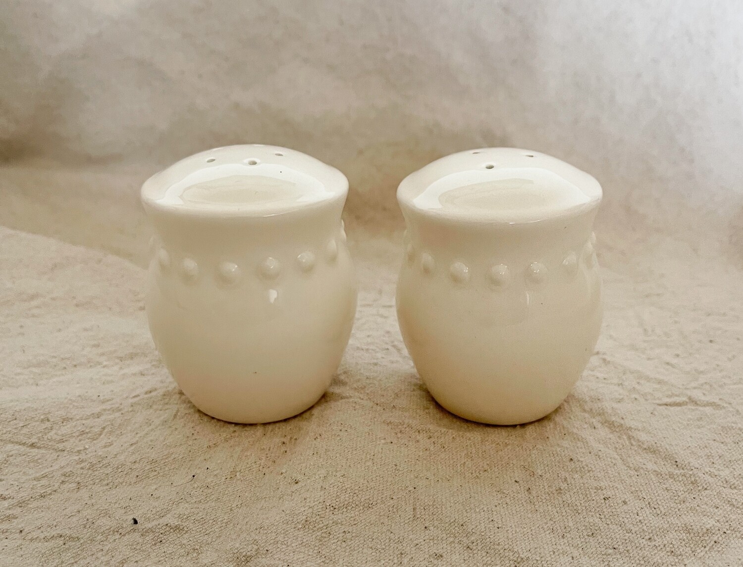 White Ceramic Salt & Pepper Shaker Set
