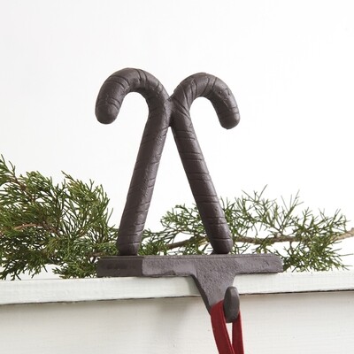 Cast Iron Candy Canes Stocking Holder