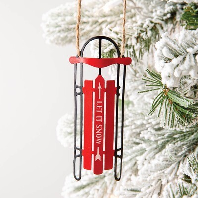 Let it Snow Metal Sleigh Ornament by CTW Home Collection