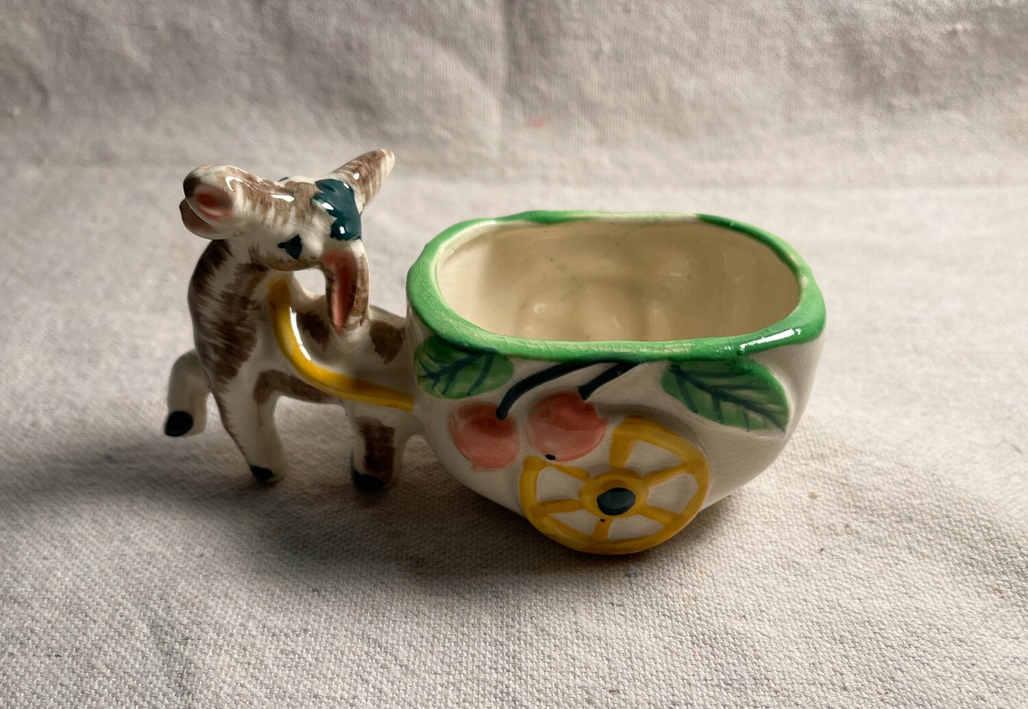 Ceramic Donkey Planter Japan Vintage
