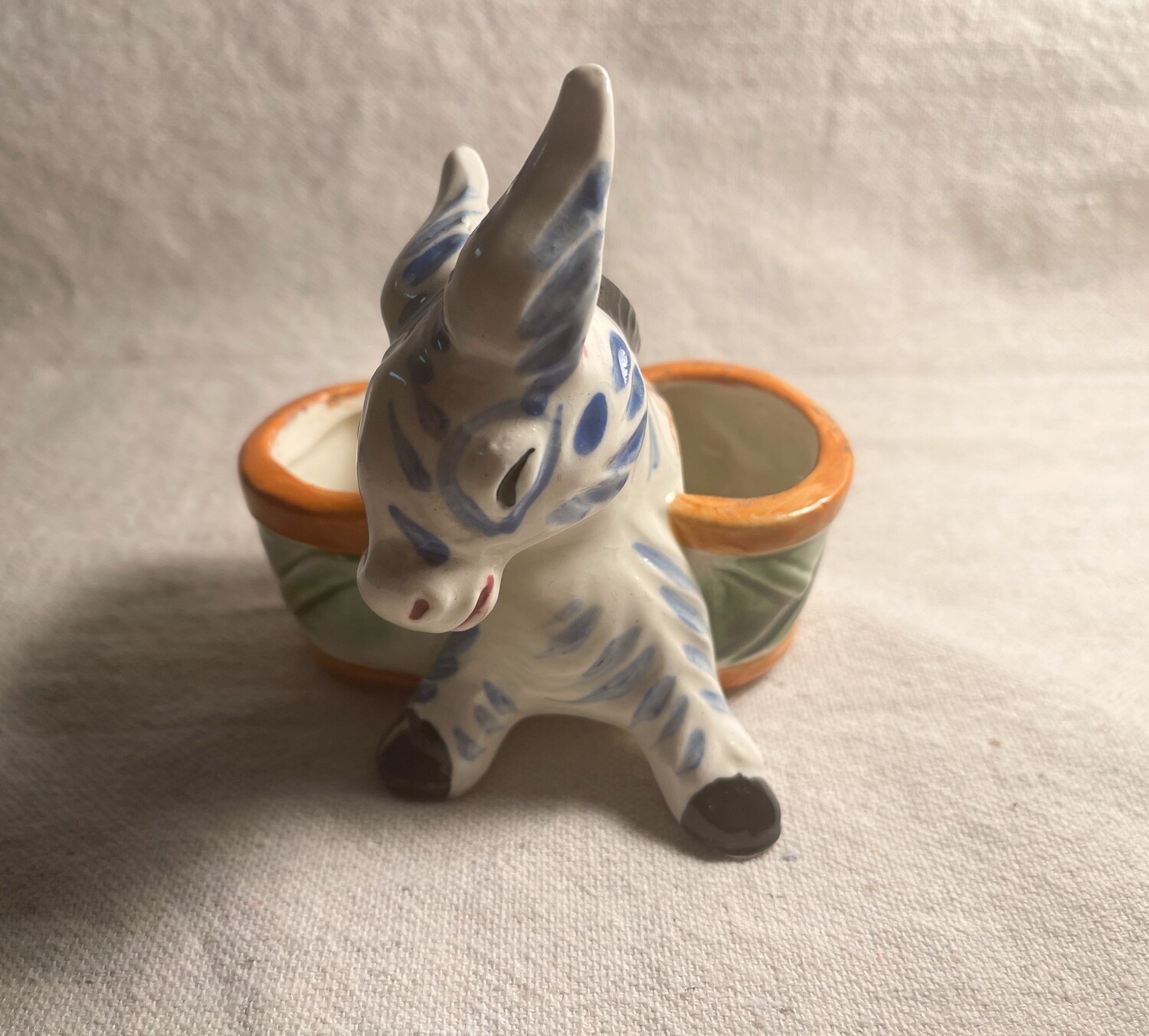 Vintage Ceramic Mini Donkey Planter Made in Occupied Japan