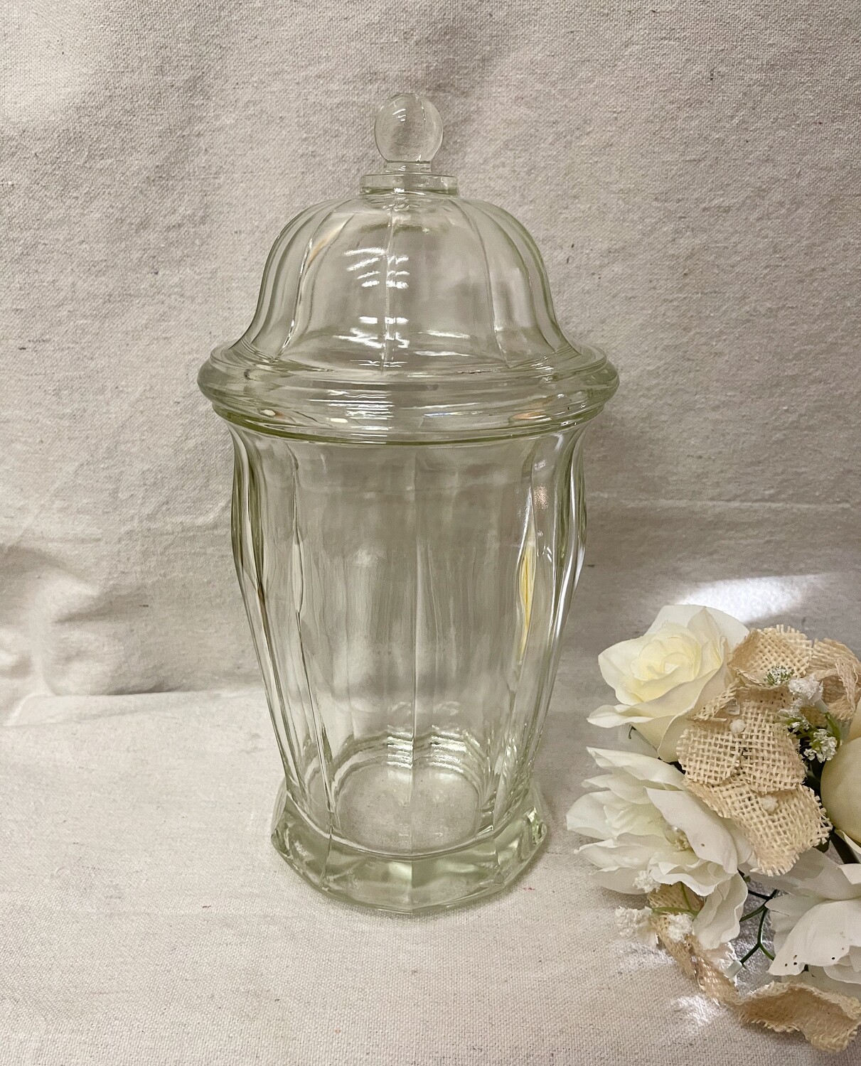 1960s Indiana Glass Co Apothecary Jar with Domed Lid