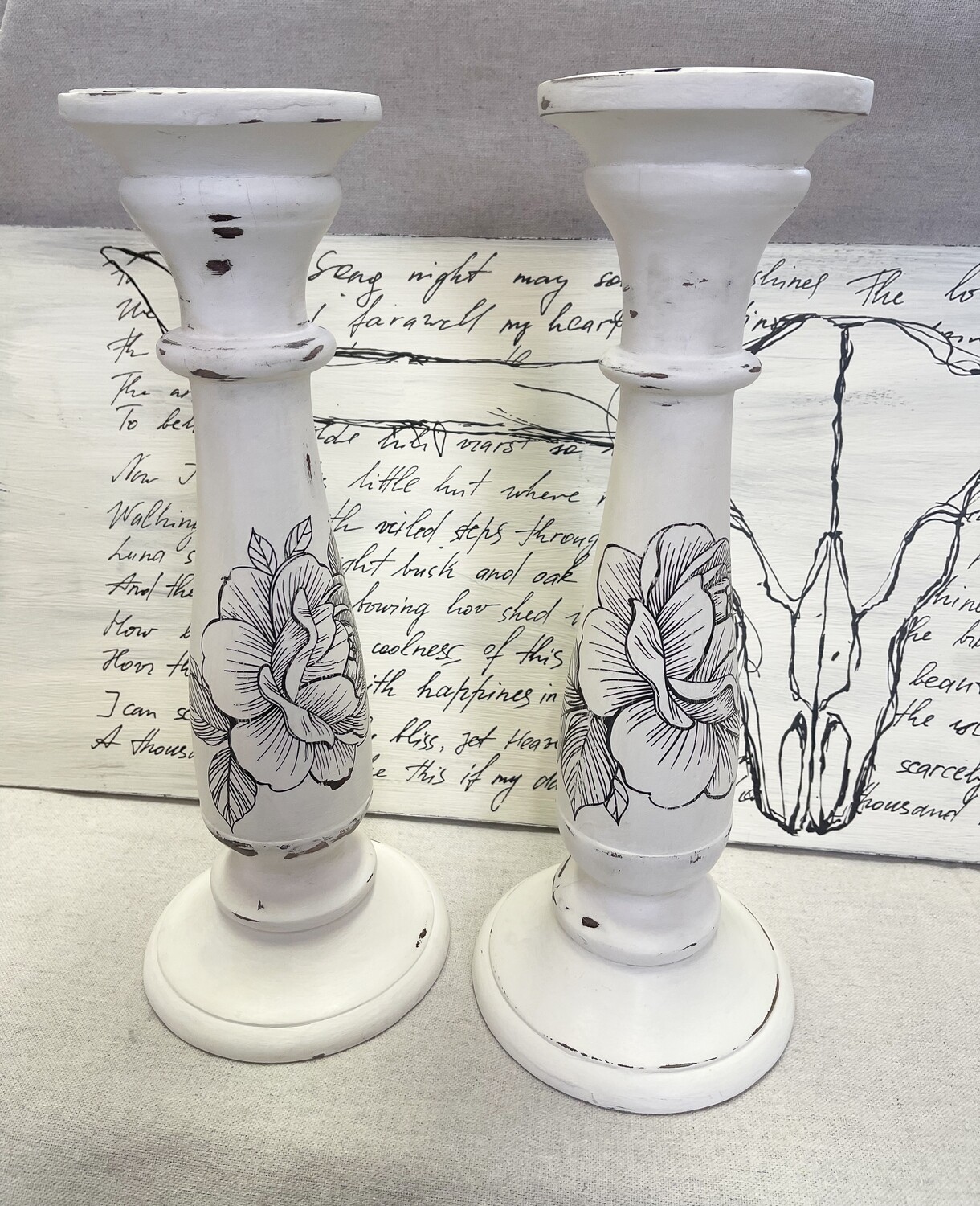 Farmhouse Inspired Candlestick Holders Set of 2