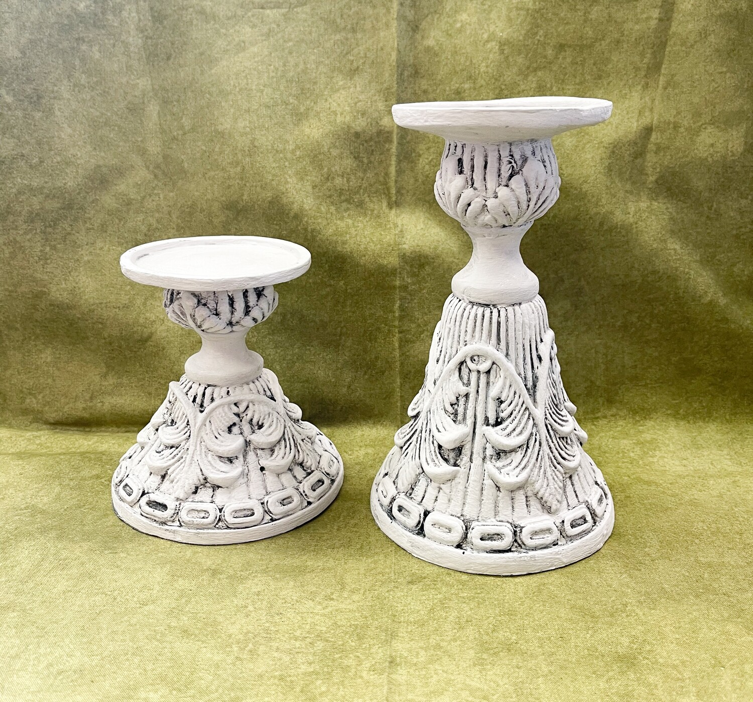 Antiqued Candlestick Holders