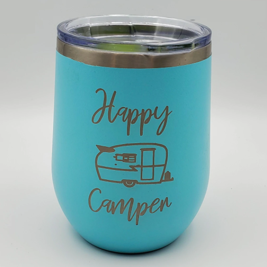 Happy Camper 12oz Wine Tumbler