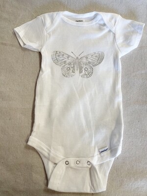 Butterfly Printed Baby One-Piece 3-6 Months Short Sleeve