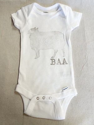 Sheep Printed Baby One-Piece 3-6 Months Short Sleeve