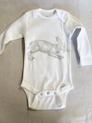 Rabbit Print Baby One-Piece 6-9 Months Long Sleeve