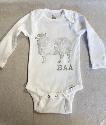 Sheep Print Baby One-Piece 6-9 Months Long Sleeve