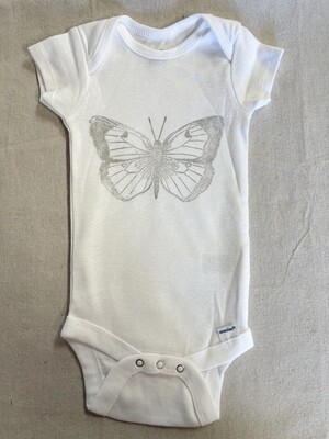 Butterfly Printed Baby One-Piece 6-9 Months Short Sleeve