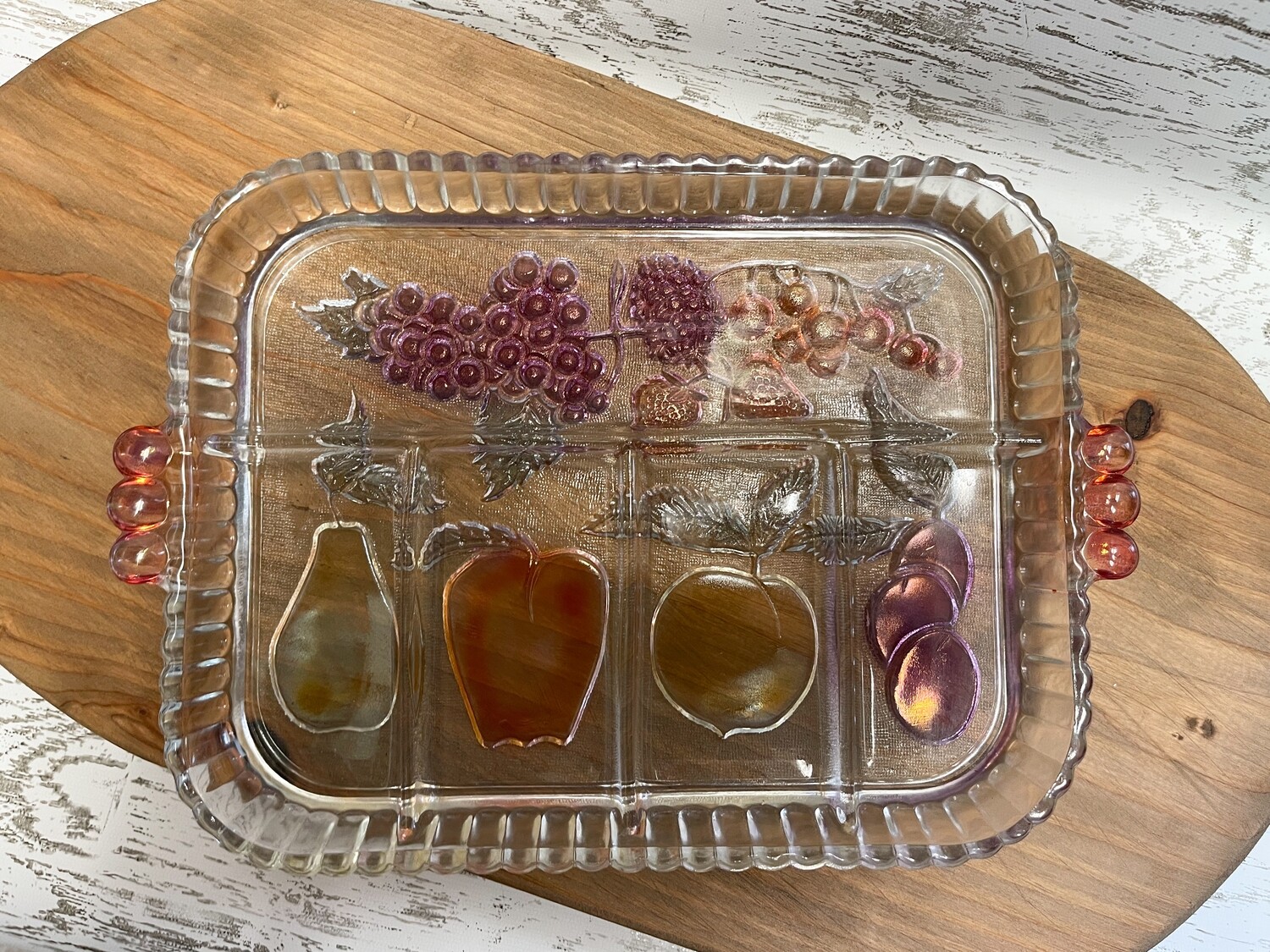 1960s Indiana Glass Co Fruit Tray Relish Dish