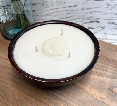 Cherry Blossom Wood Bowl Soy Candle